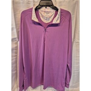 Birdie Bound Men's Golf Polo Shirt XL Purple Lavender Long Sleeve Performance
